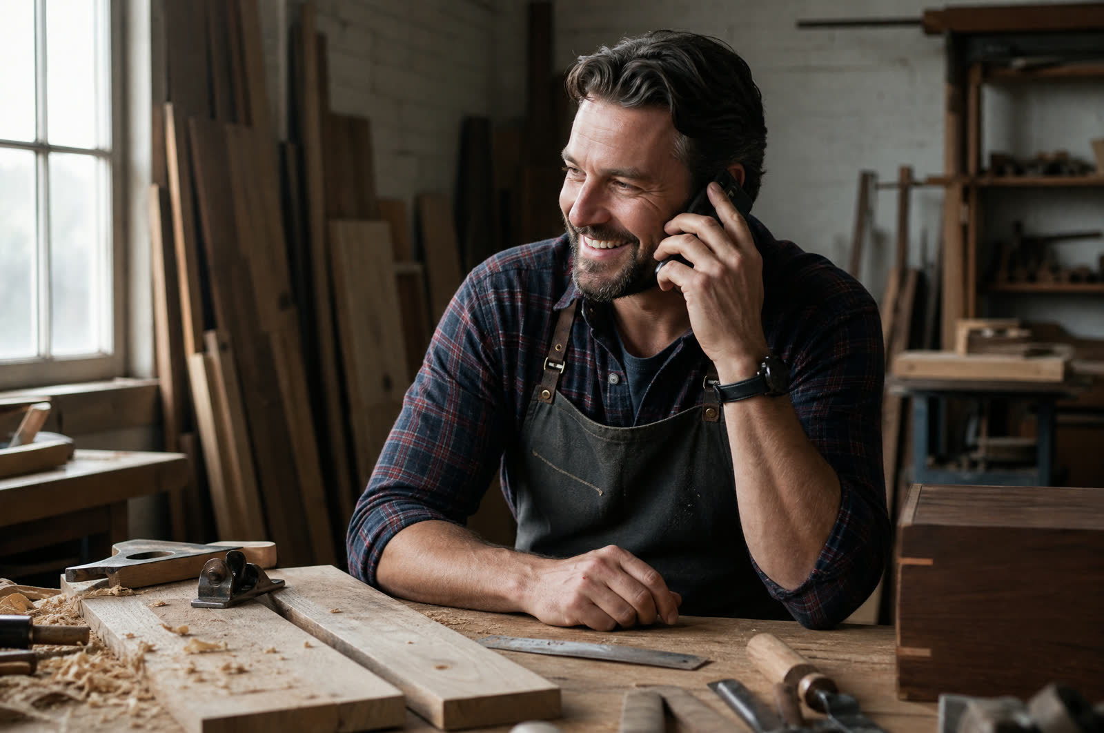 Small business owner at work